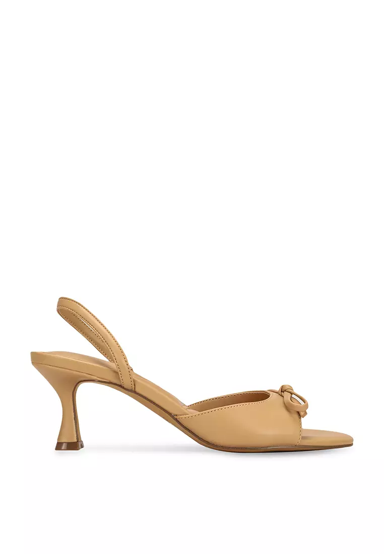 Alalican Slingback Bow Kitten Heels
