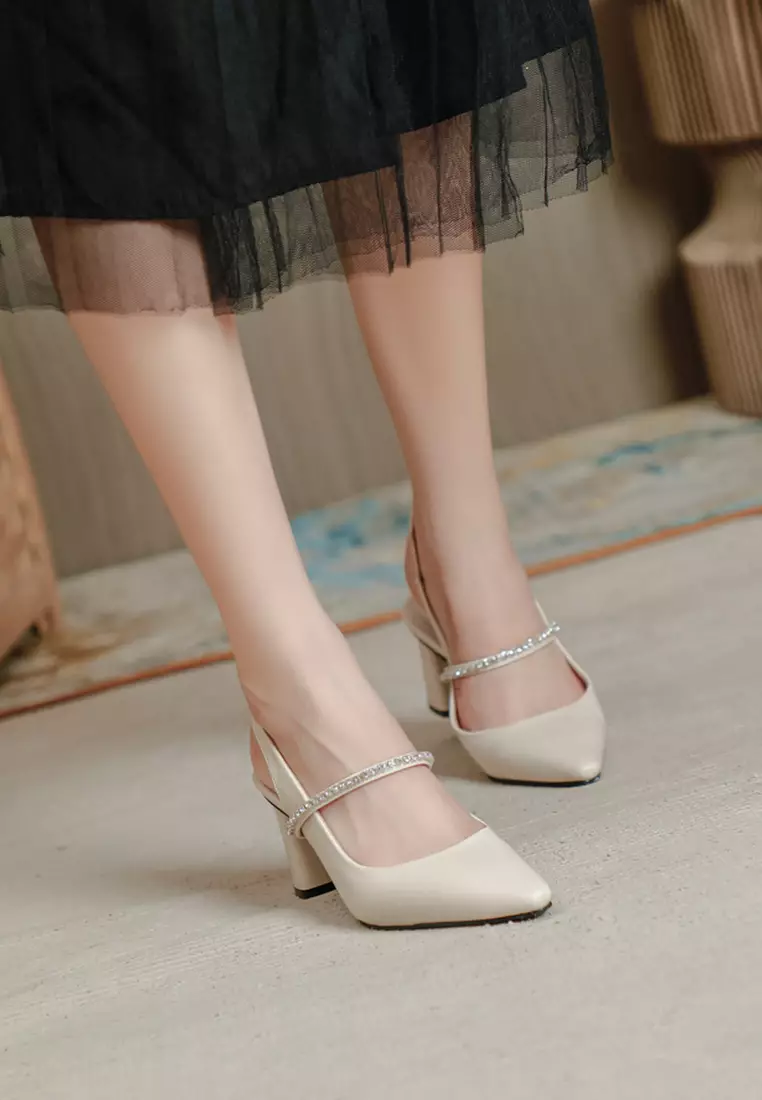 7.5CM Rhinestone Strap Slingback High Heel TE6347-8