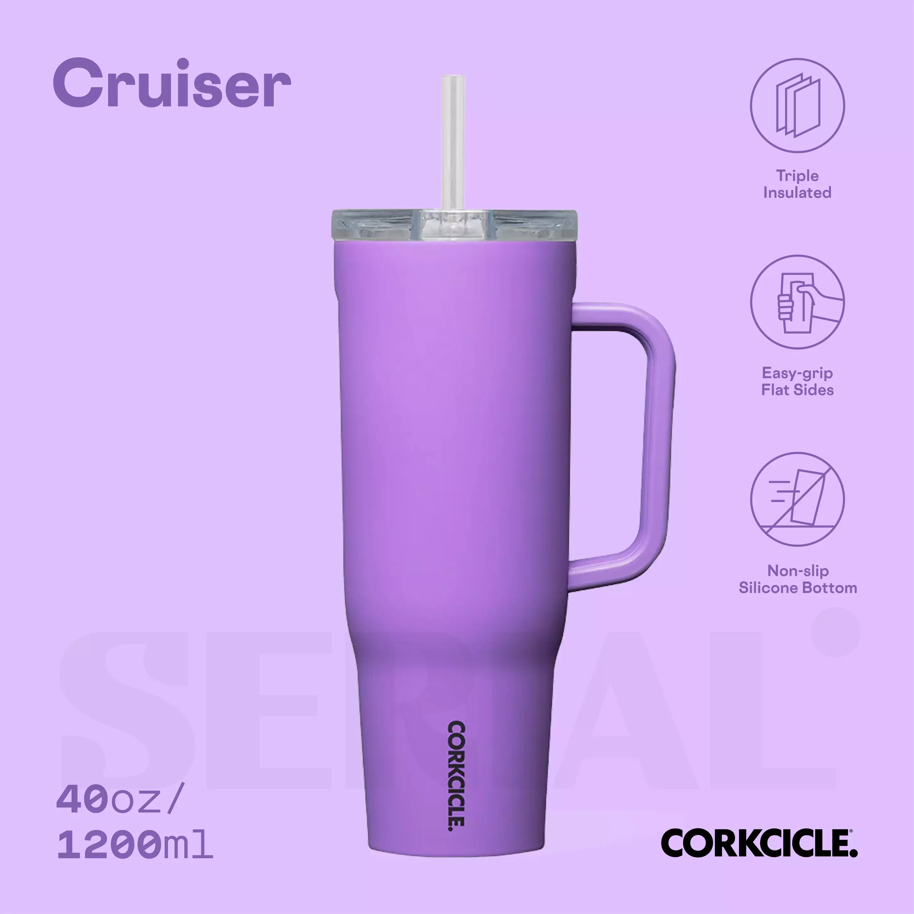 CORKCICLE Cruiser 40oz - Varsity Purple