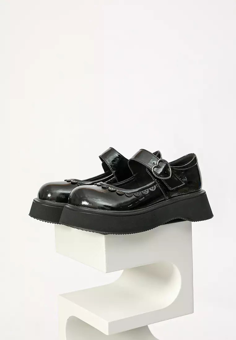 Lace Leather Mary Jane Shoes MZ20367