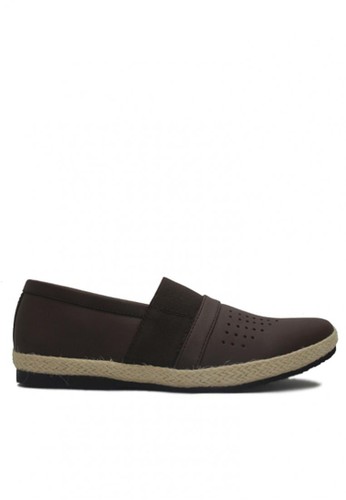 D-Island Shoes Slip On Loafers Comfort Leather Dark Brown