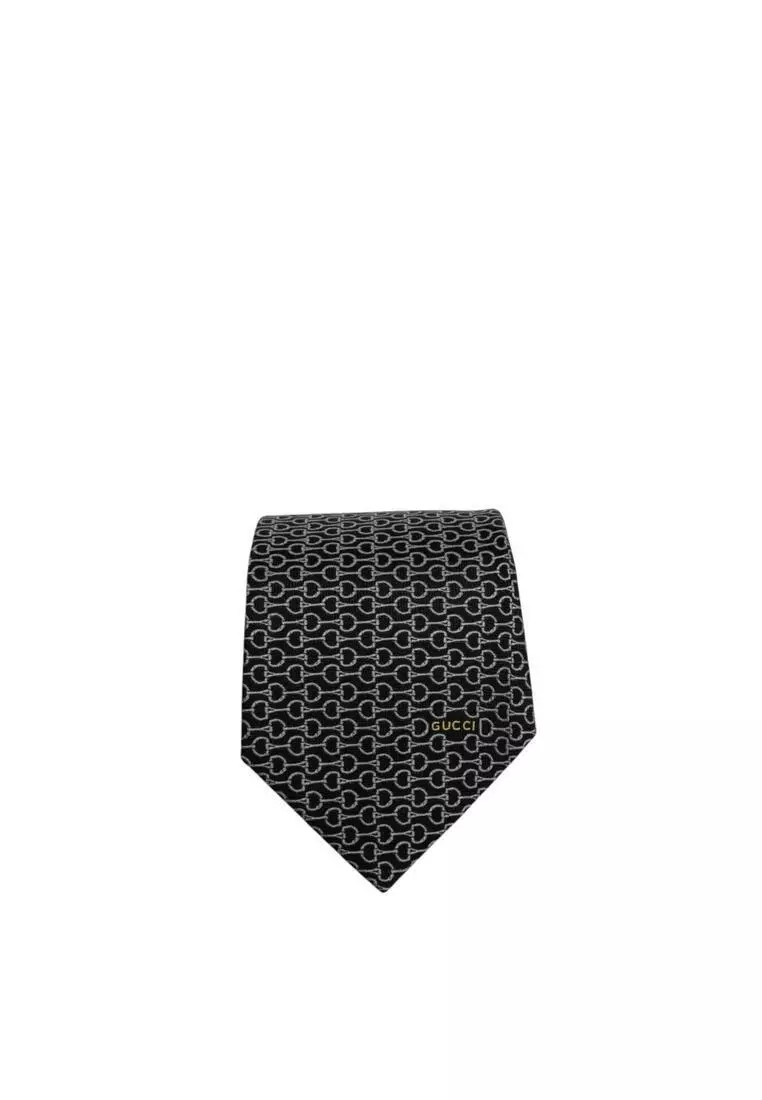 Horsebit Silk Jacquard Tie