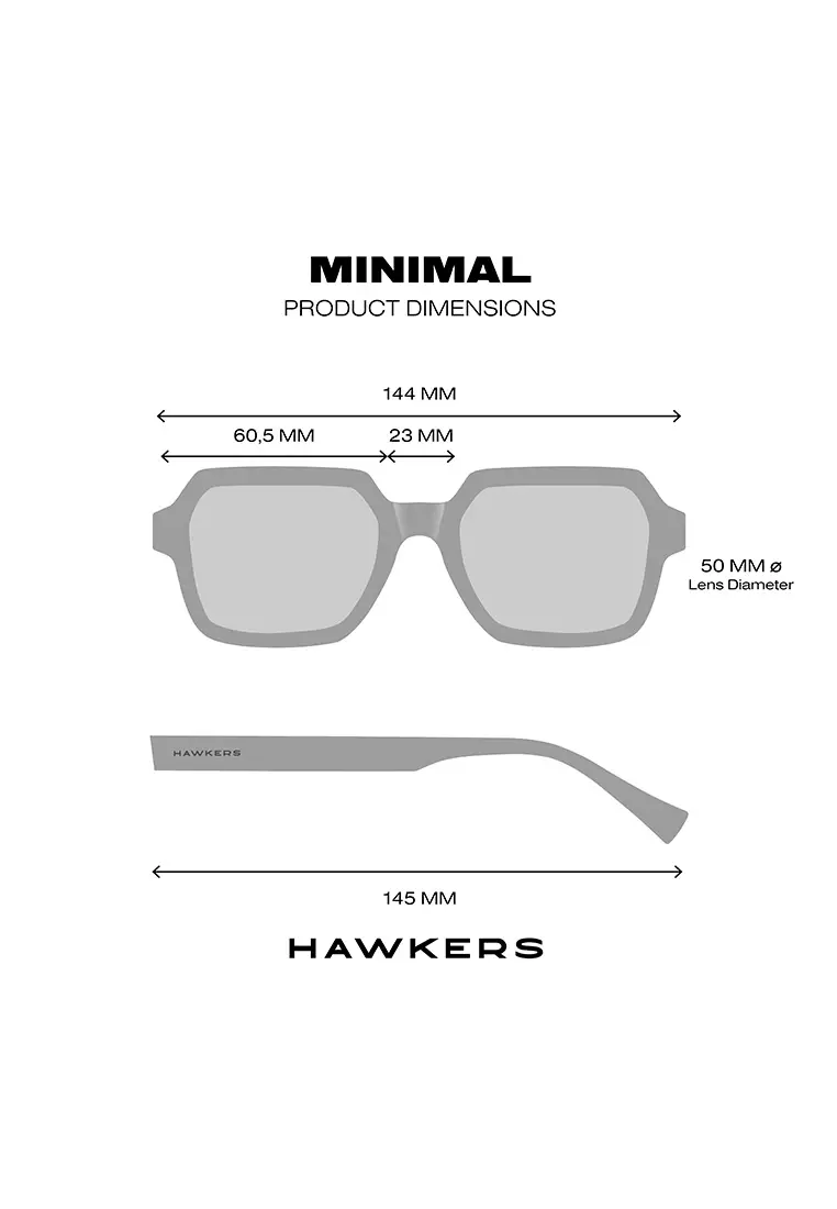 HAWKERS Tri Color Dark MINIMAL Sunglasses for Men and Women, Unisex. Official Product designed in Spain
