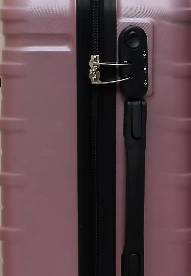 Carlton Tas Koper Fashion Unisex Size 20 Inch Suitcase Number Code Lock Material Fiber ABS ORIGINAL - Pink