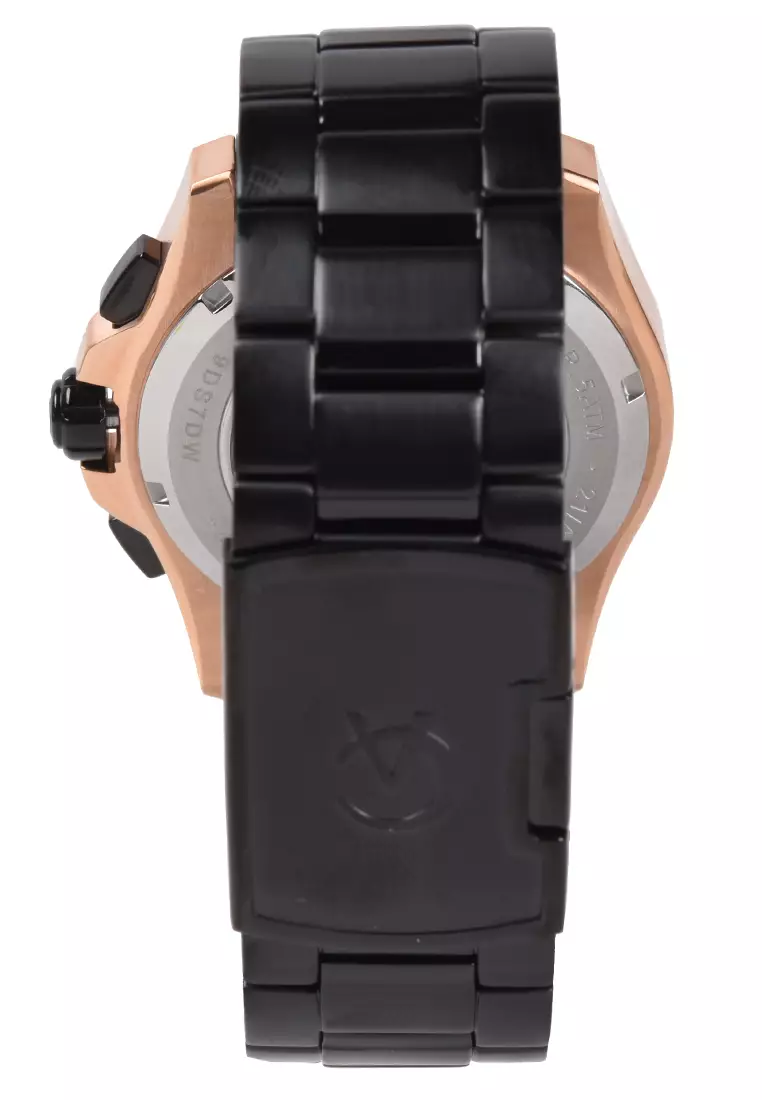 Alexandre Christie - Jam Tangan Chronograph Pria - Rosegold - Black Stainless Steel Bracelet - 6595 MCBBRBA