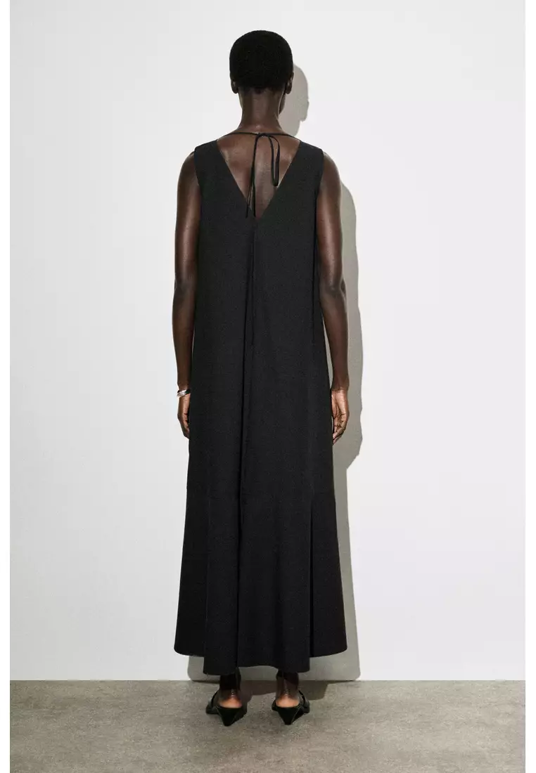 DROPPED-HEM COTTON MIDI DRESS