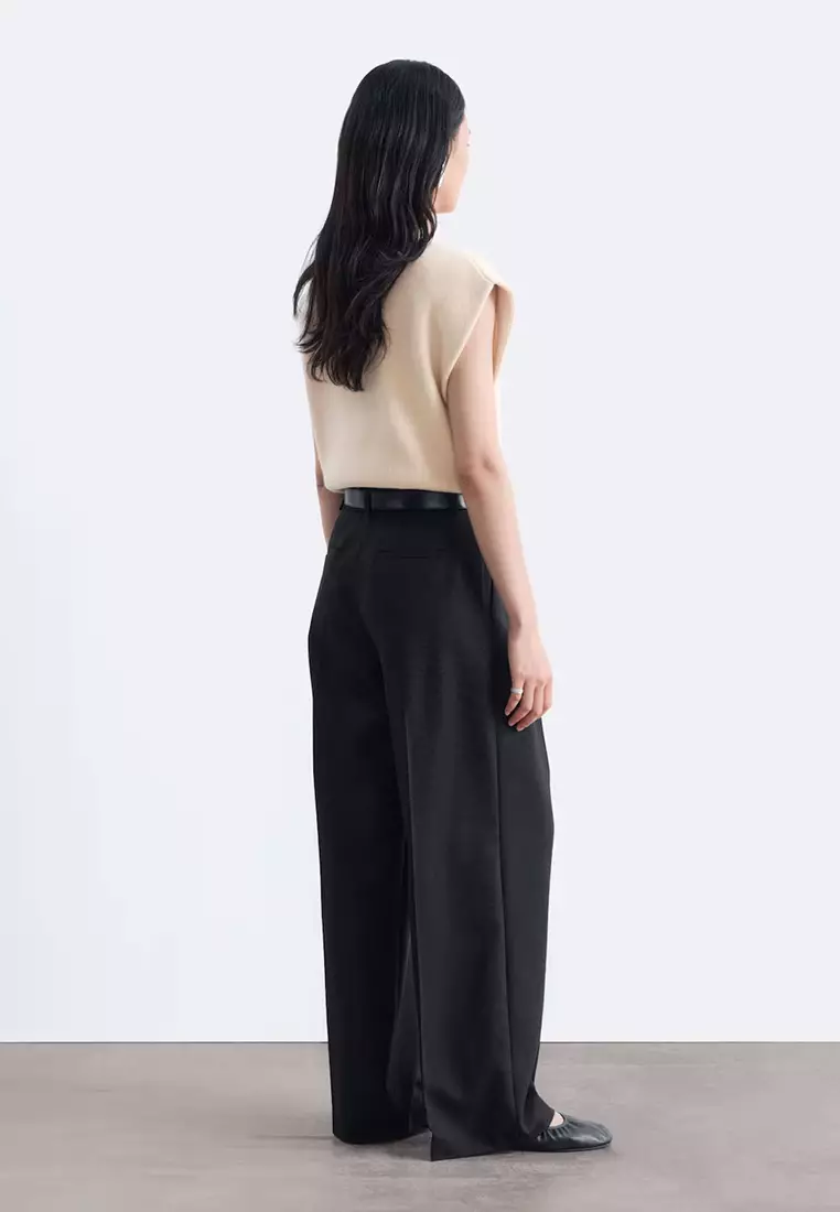 Wool-Blend Tailored Trousers
