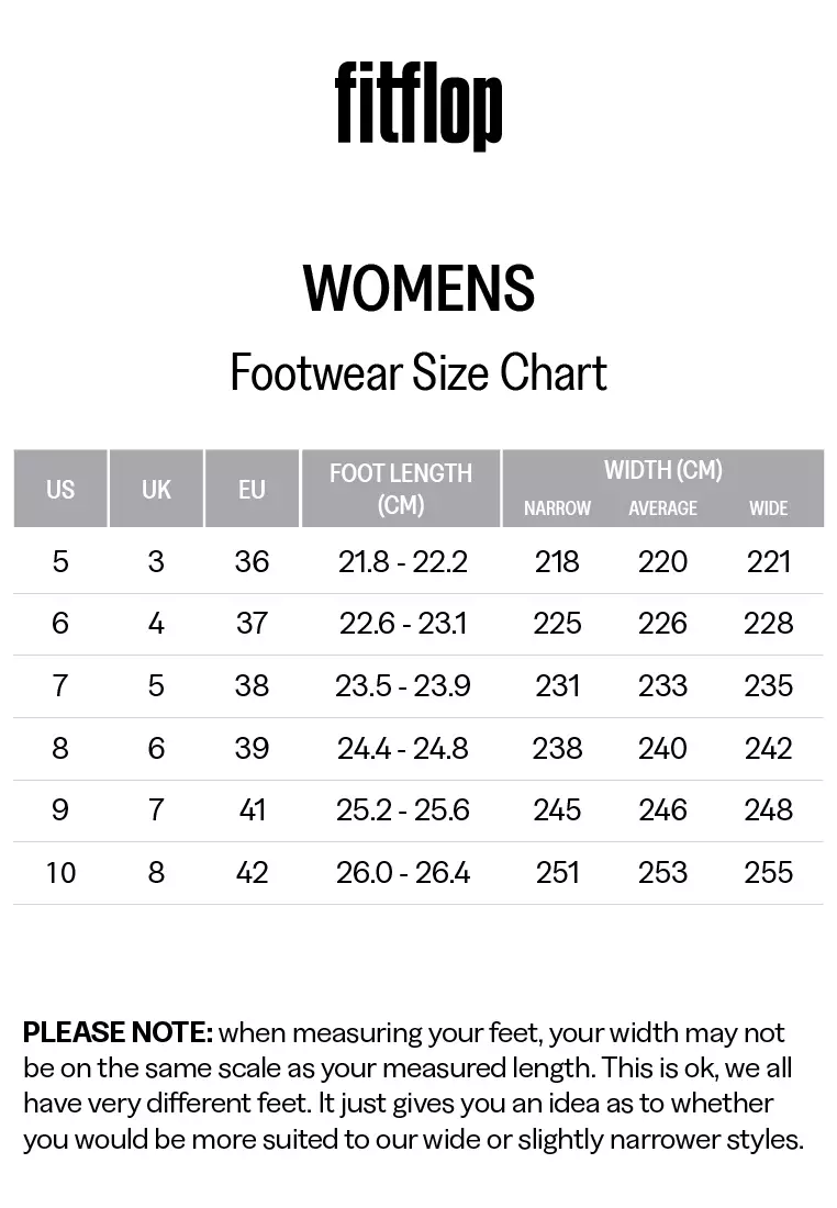 Fitflop top size chart