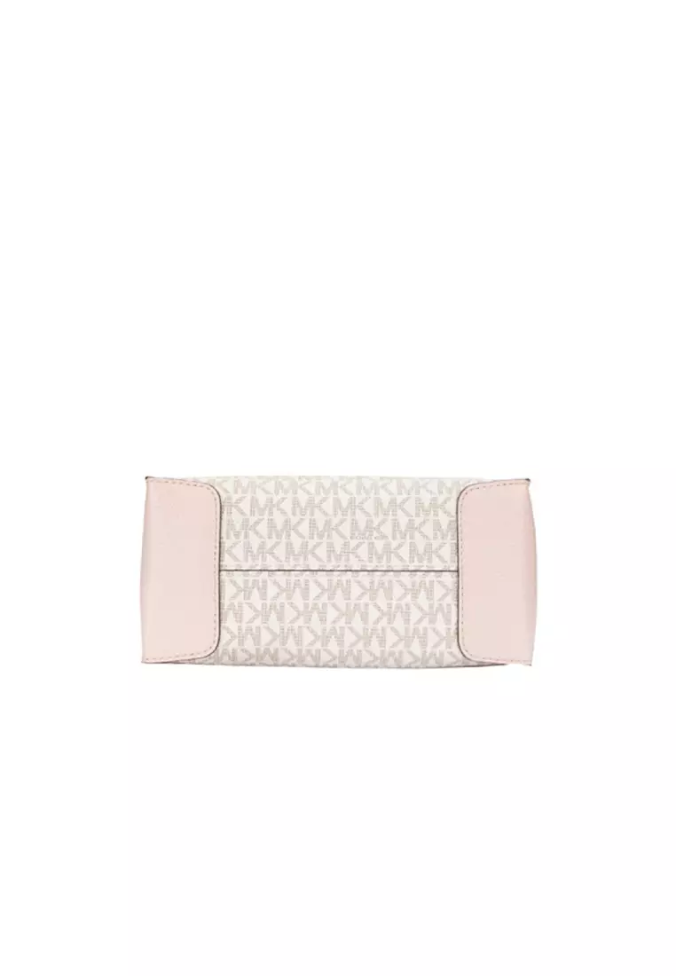 Mercer Medium Logo and Leather Accordion Crossbody Bag In Powder Blush Multi 35S1GM9M2B