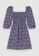 Maje purple and multi and navy Printed Linen Dress With Smocking D4FFDAA77E5683GS_5