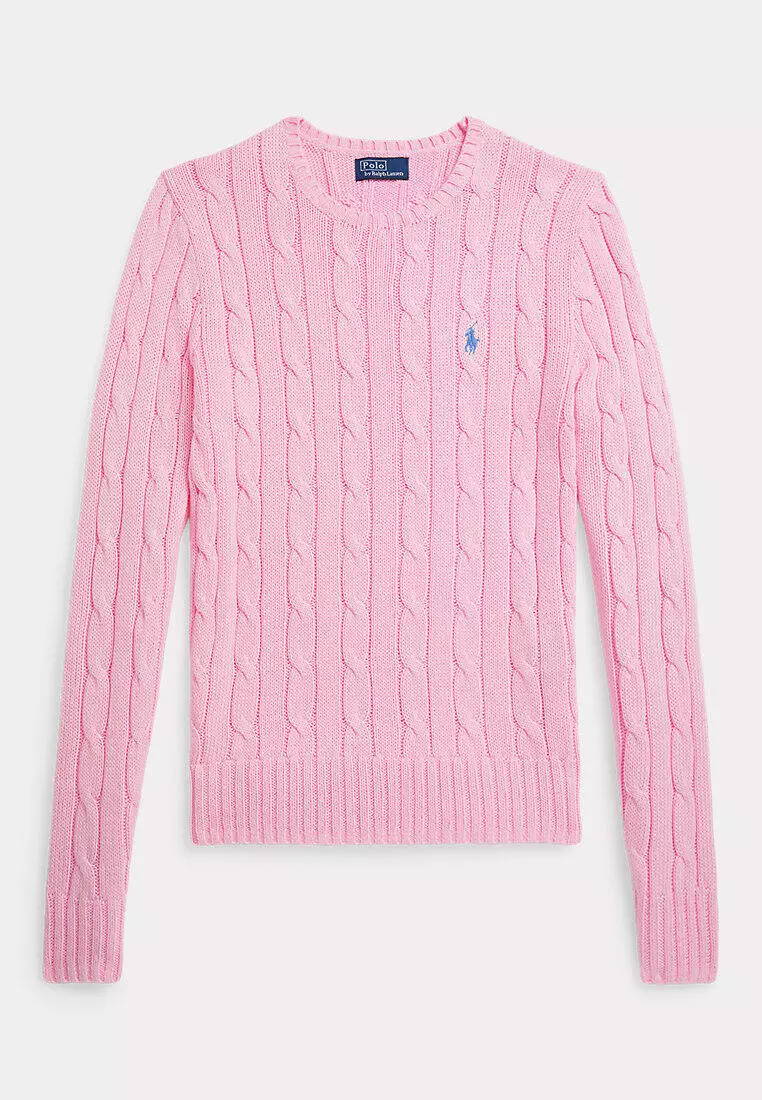 Cable-Knit Cotton Crewneck Sweater