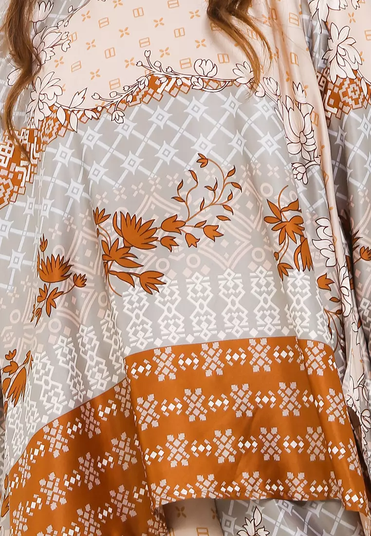 Asym Hem Printed Silk Tunic