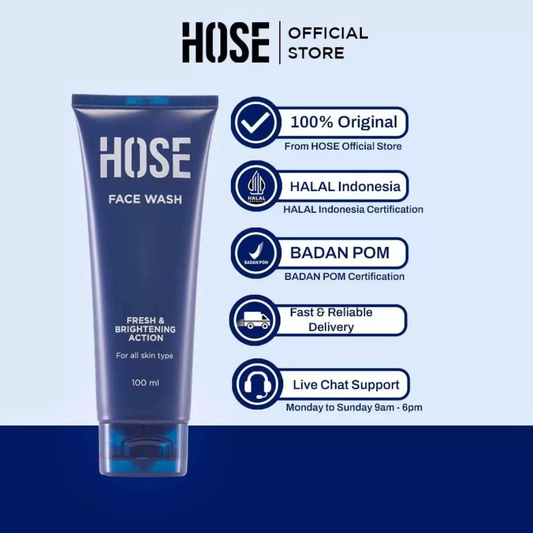 HOSE Fresh & Brightening Action Face Wash 100 ml (Official)