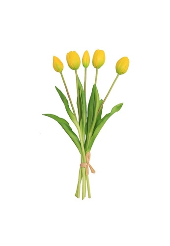 DILAS HOME 5pc Artificial Tulip Bunch Set (Yellow) 198DDHLB8A4CF6GS_1