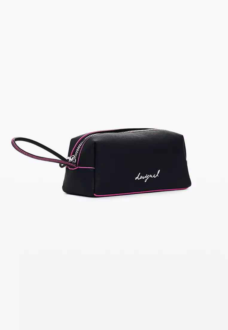 Medium elongated wallet with stitching