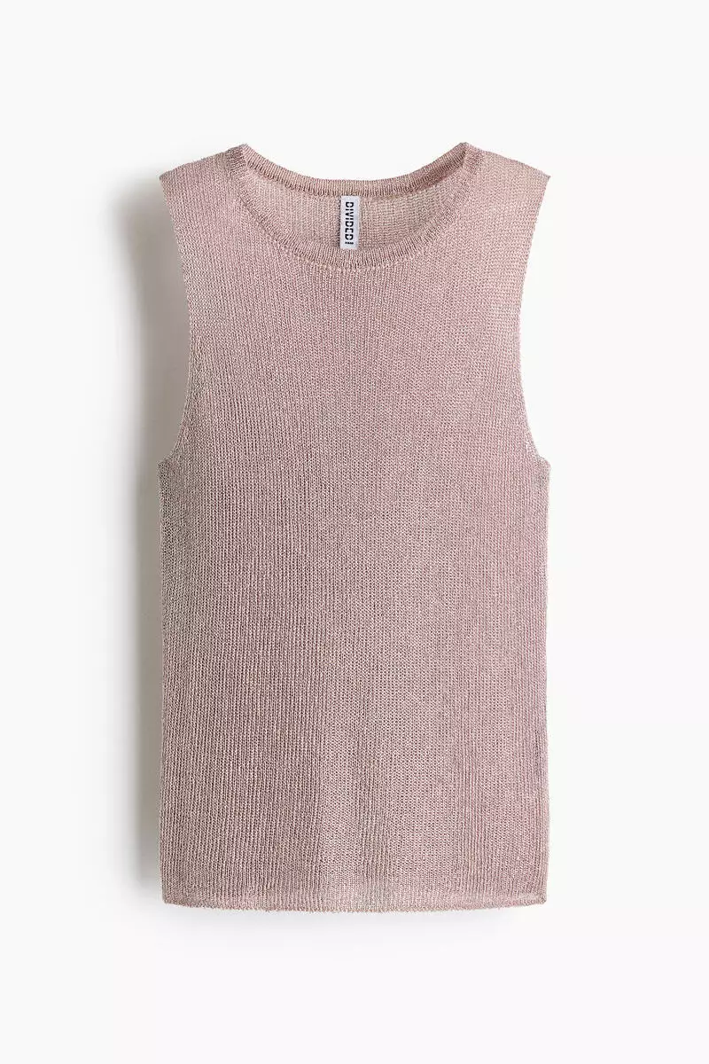 Metallic knitted top