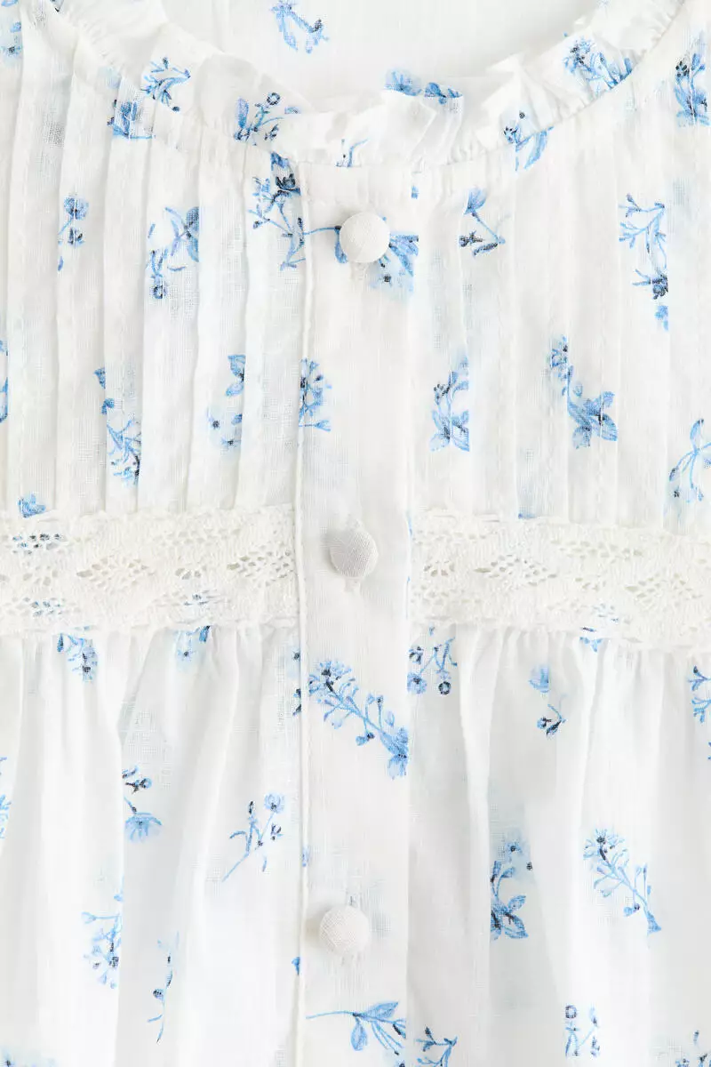 Pintucked cotton blouse