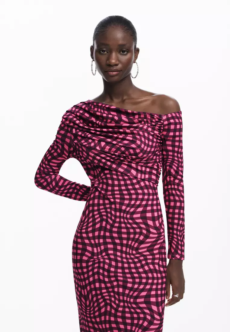 Psychedelic check dress