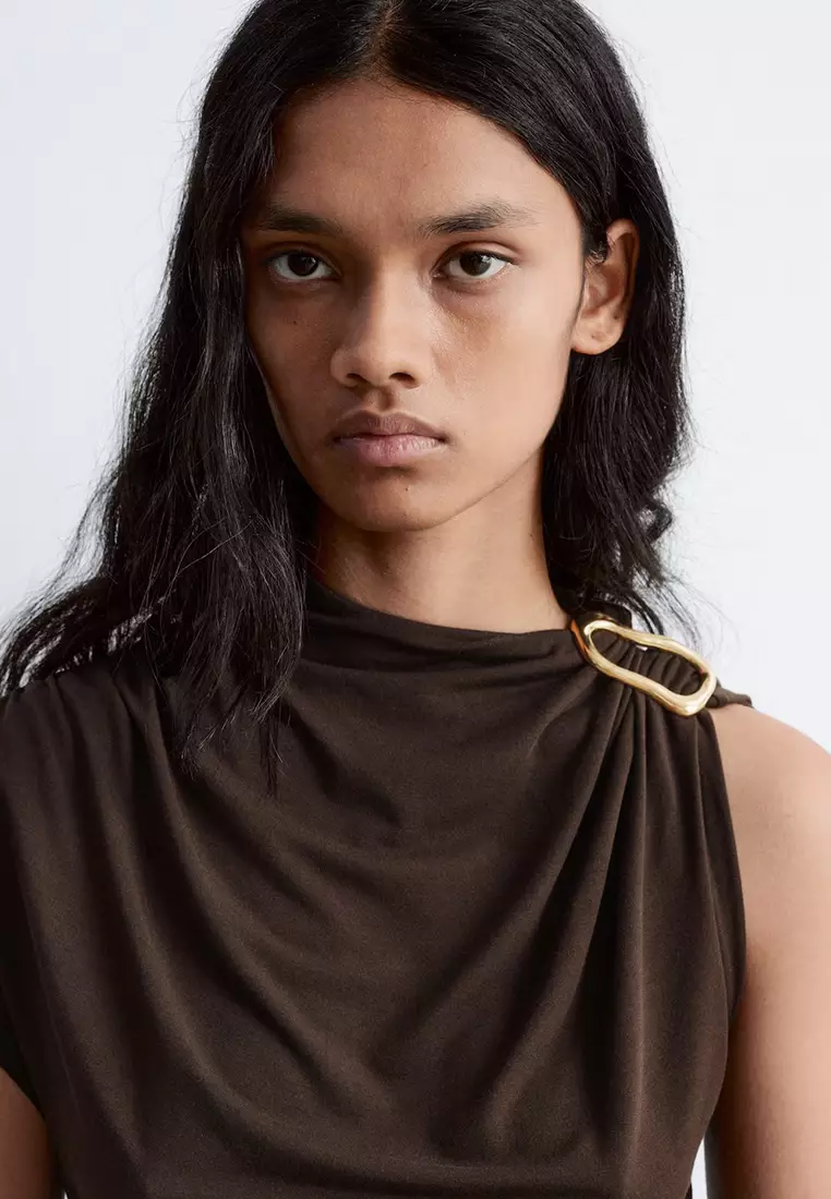 Ruche Gold-Buckle Top