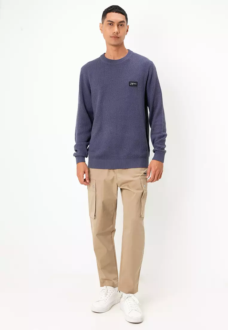 Portland Badge Knit Crew Neck Sweatshirt