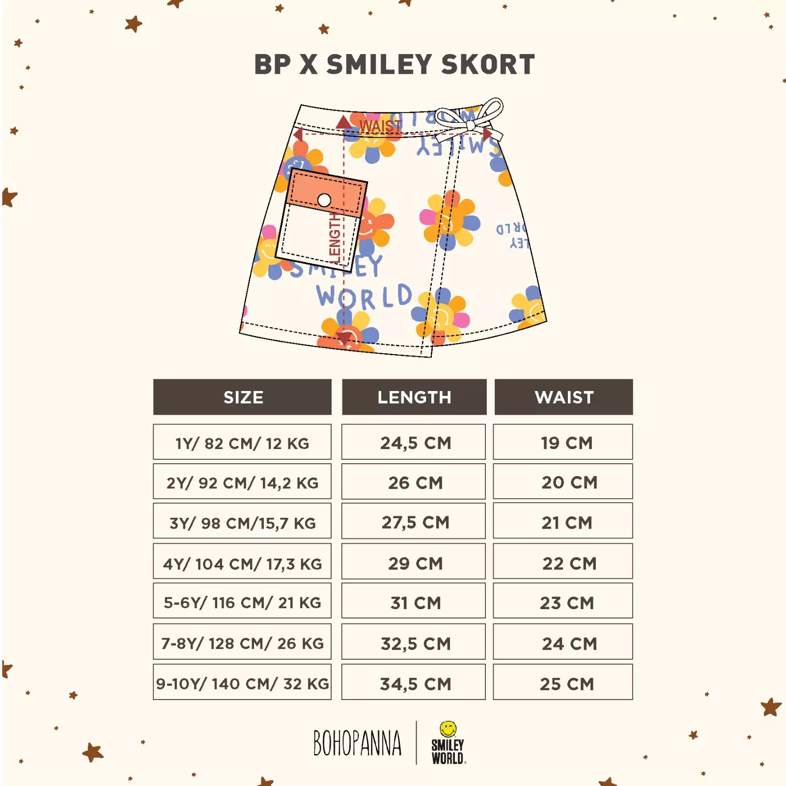 BOHOPANNA - BOHOPANNA X SMILEY SKORT - CELANA ANAK PEREMPUAN
