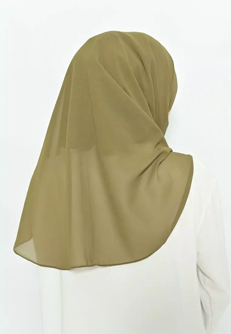 Pasmina Ceruty Instan Oval Olive with Inner