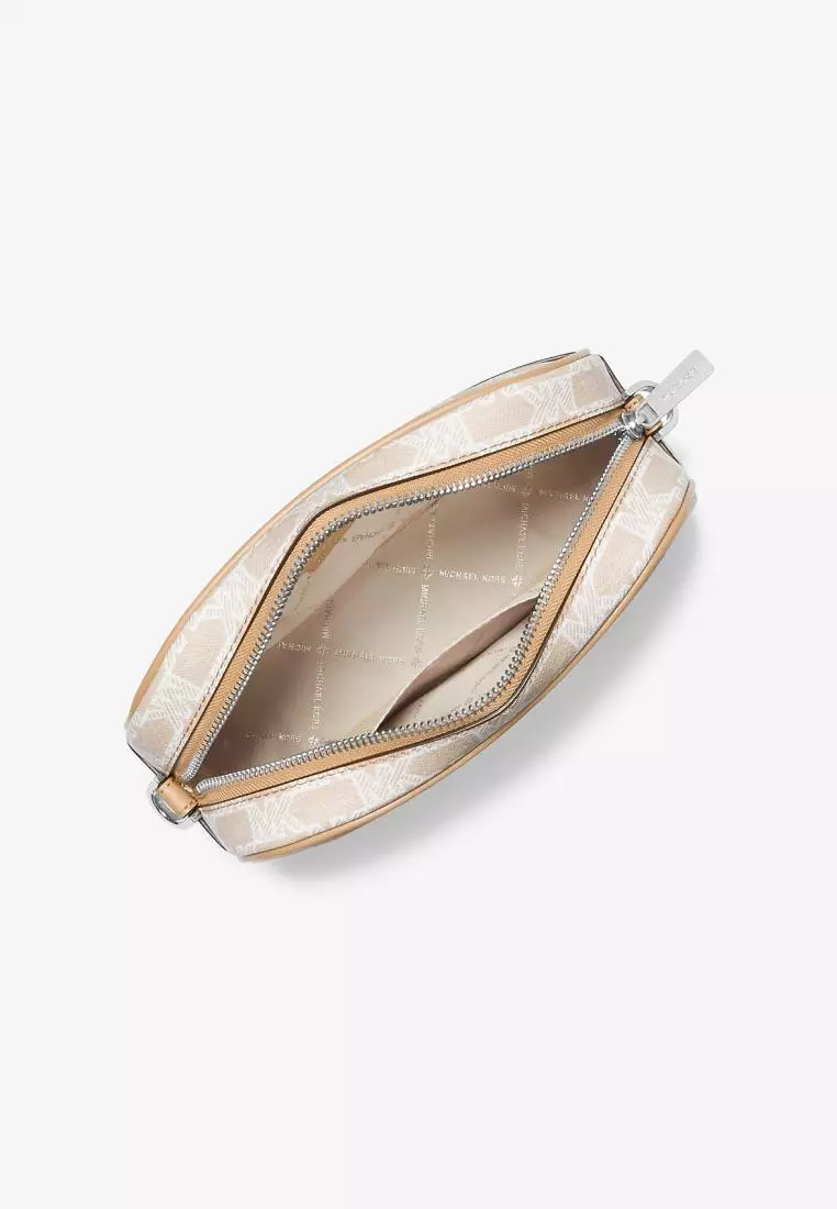 Jet set medium outlet logo stripe crossbody bag
