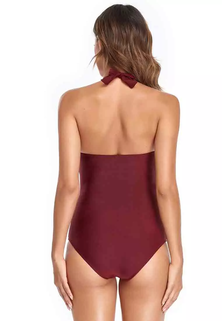 LKL25031 European Lady One Piece Swimwear Red