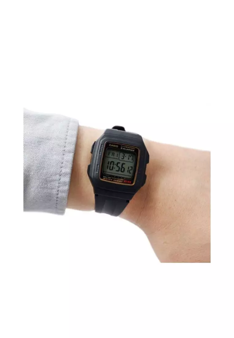 Men's Digital Watch F-201WA-1A Black Resin Band Sport Watch