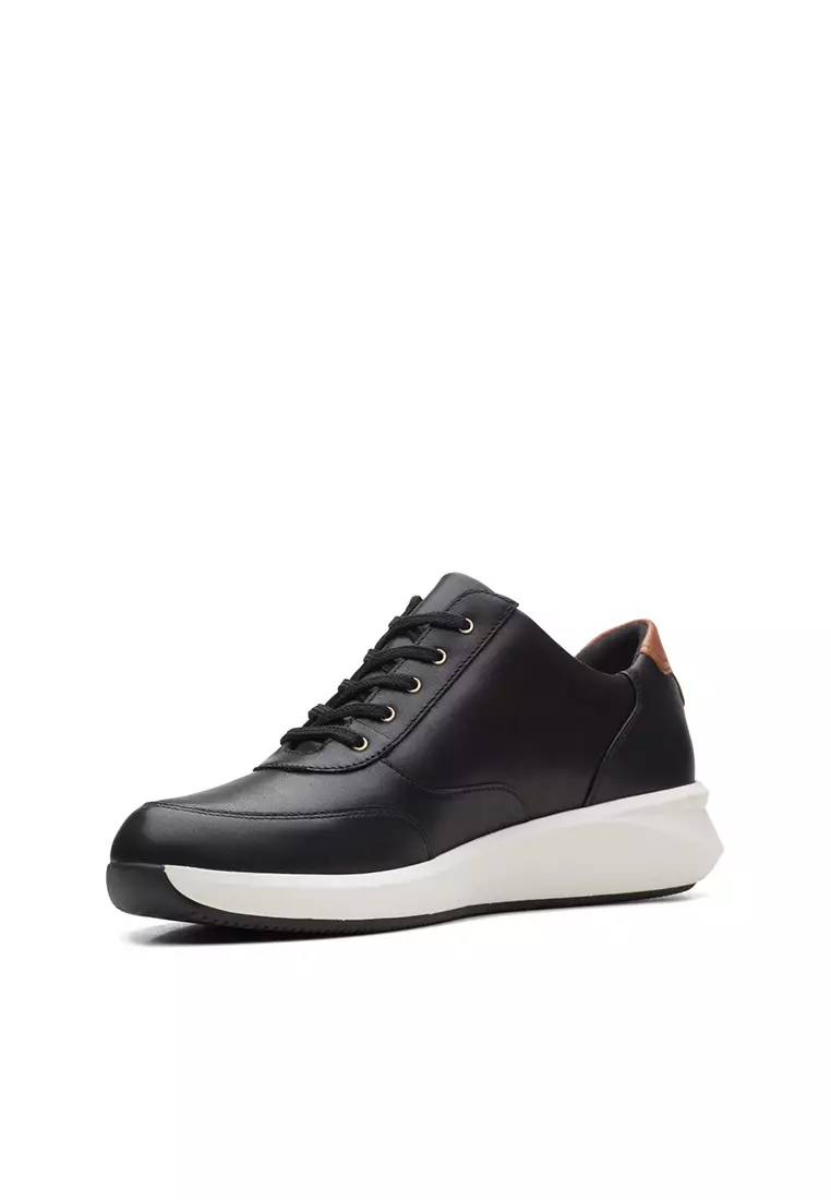 Womens Un Rio Zip Trainers - Black Leather