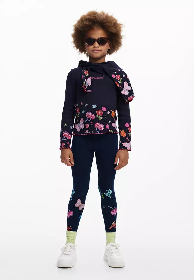 Long sleeve T-shirt with floral logo