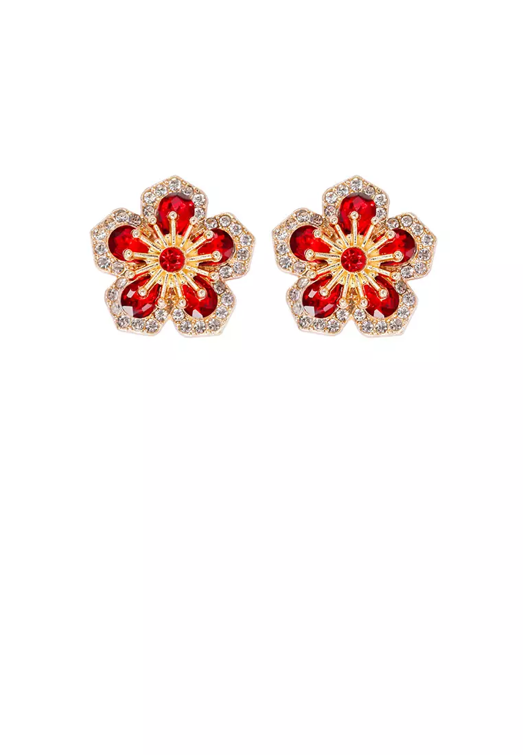 Red and white earrings outlet