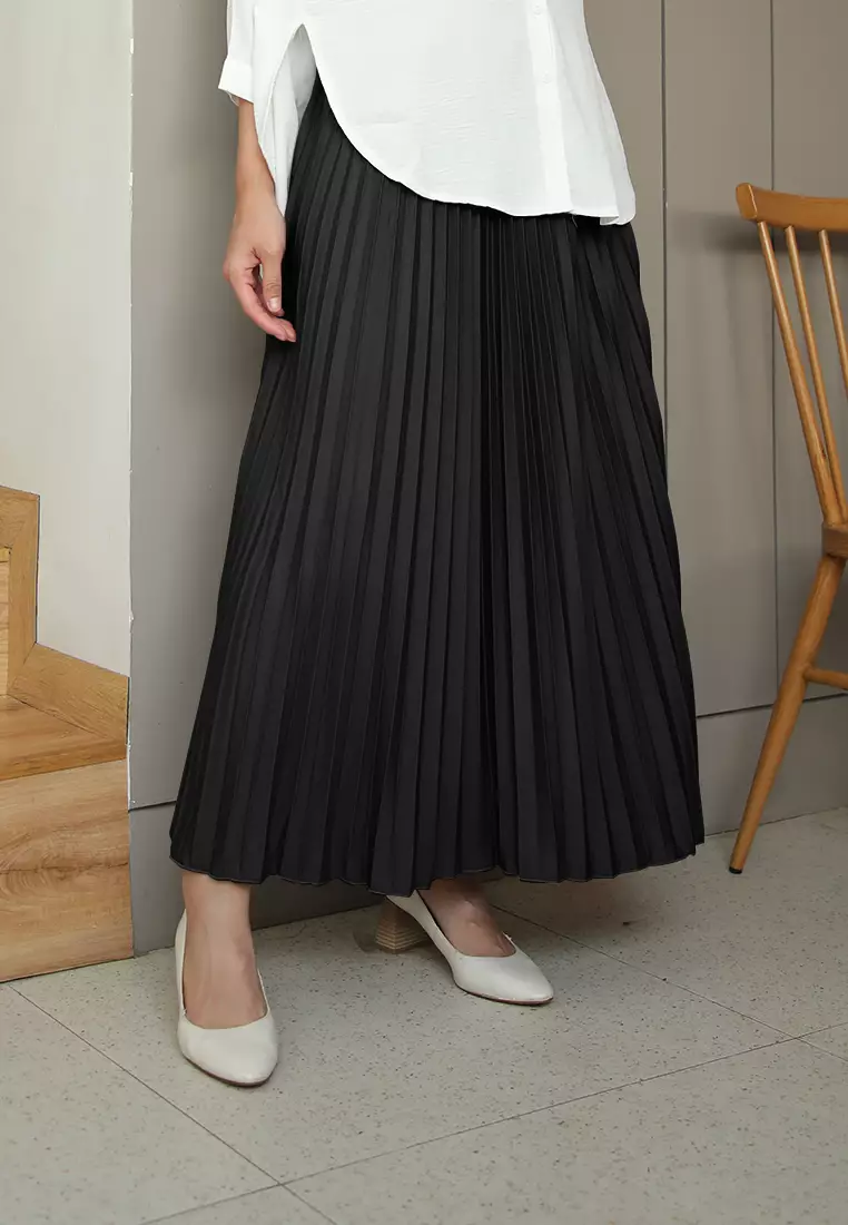 Cotton Bee - Rok Plisket Niana Aline Basic - Late Night