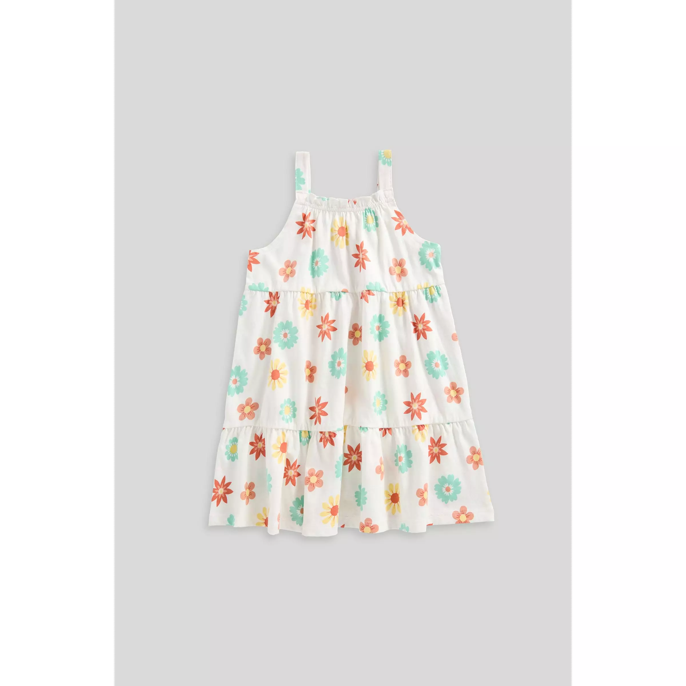 Mothercare Floral Tiered Dress - Dress Anak Perempuan (Putih)