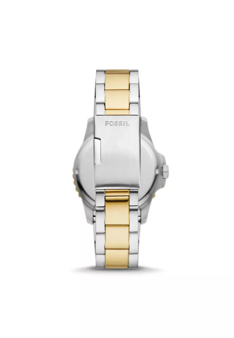 Fossil Fossil Blue Dive Three-Hand Date Two-Tone Stainless Steel Watch ...