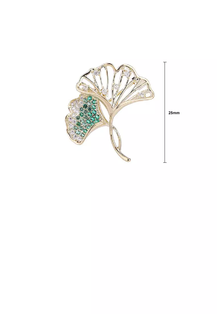 Jual Glamorousky Fashion Simple Plated Gold Hollow Ginkgo Leaf