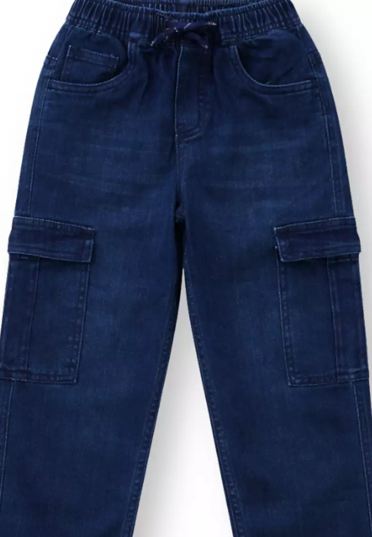 Celana Cargo Denim Anak Laki Navy/ Blue Denim Cargo Pants Boys/ Donald Ahoy Quack