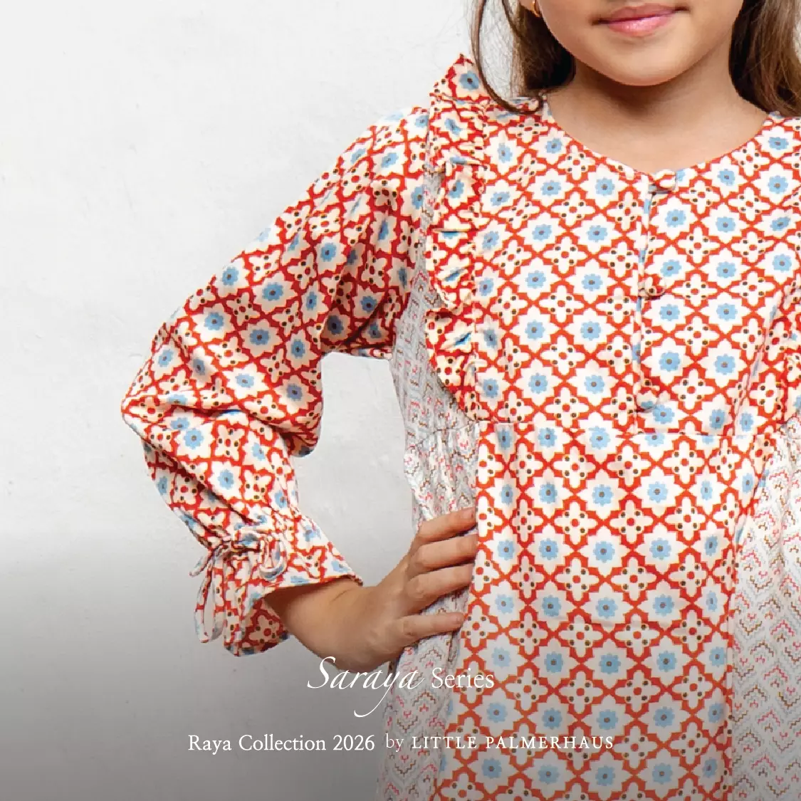 Little Palmerhaus - Baju Lebaran 2026 - Saraya Girl Gamis (Baju Gamis Anak Perempuan Usia 1-6 Tahun) Slate Blue