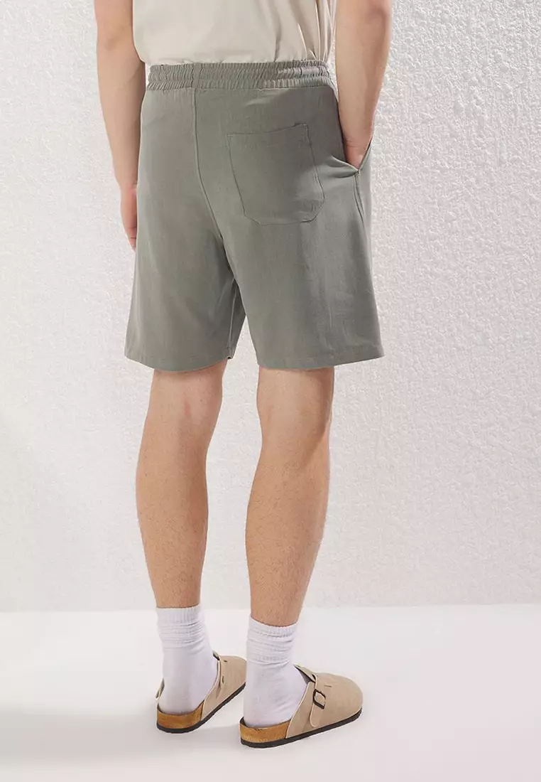 Men's Khaki 100% Modal Summer Shorts & Bermuda TMNSS25SR00009