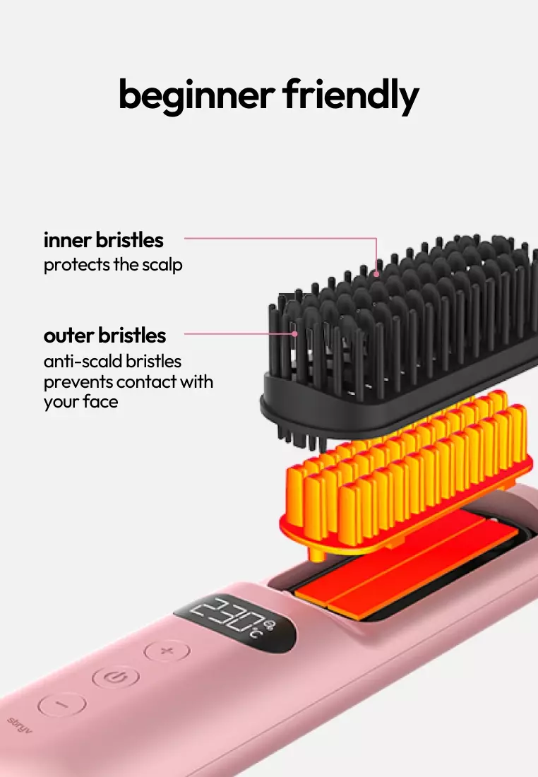 MiniStyler - Blue - Compact Wireless Anti-frizz Heated Comb Fast Multiple Heat settings