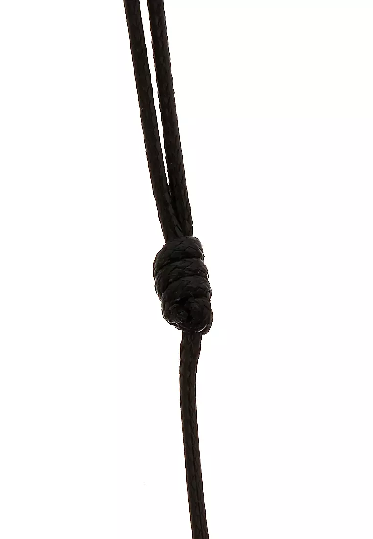 Bembs Kalung Pria Motif Bulu Material Titanium Premium ORIGINAL - Silver