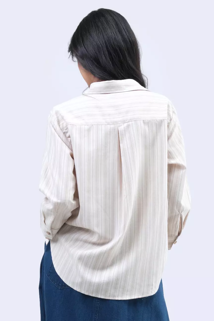 Kemeja Wanita Allegrea Khaki Cream