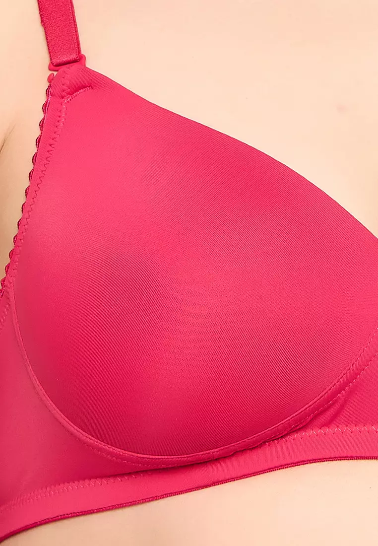 Clovia Padded Non-Wired Full Cup Multiway T-shirt Bra in Magenta