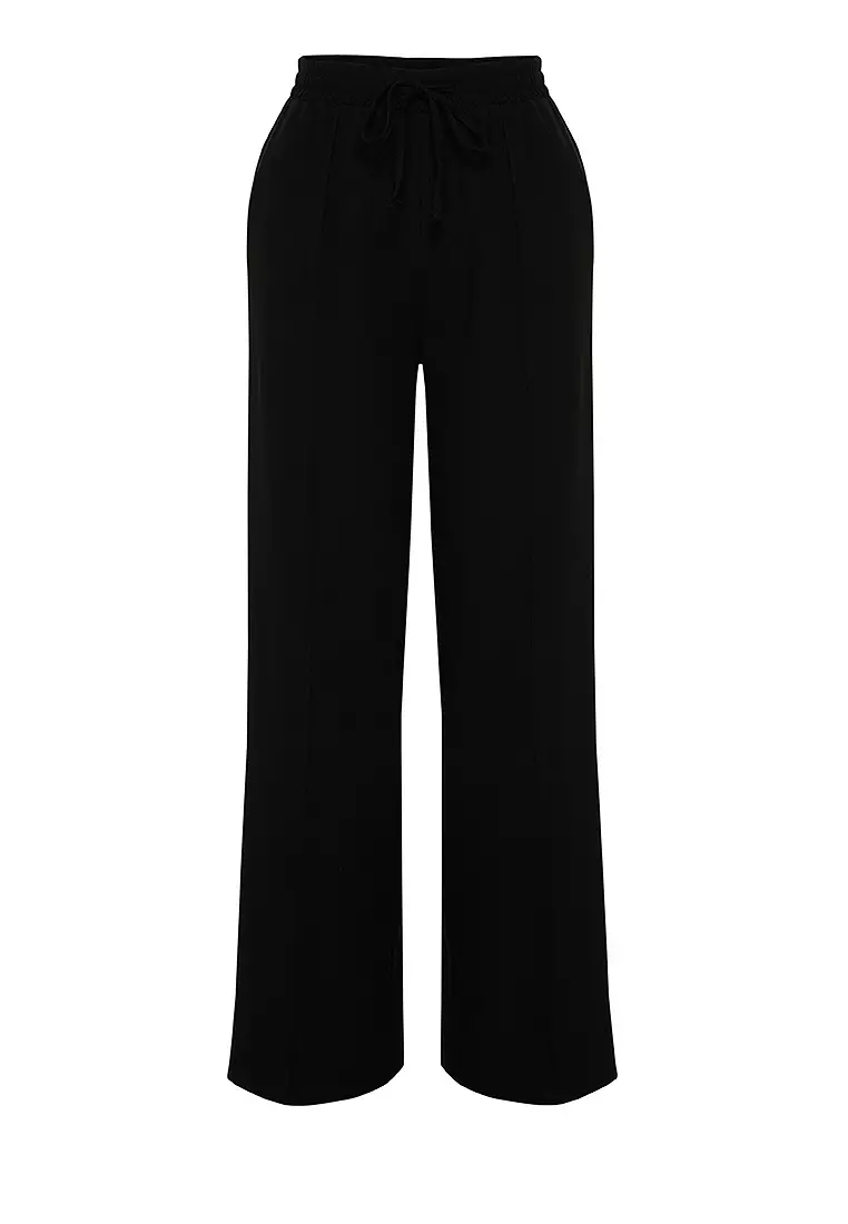 Elastic Waist Wide Leg Pants