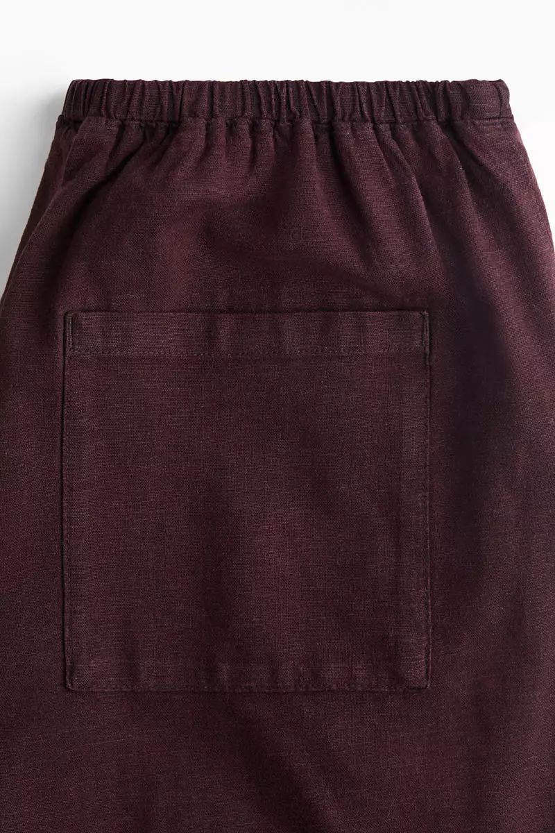 Linen-blend drawstring trousers