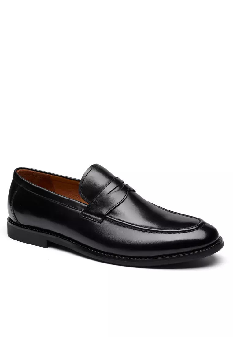 White and black penny on sale loafers