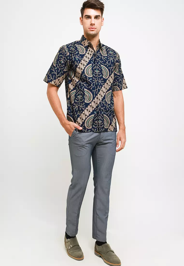 BATIK TALENTA EXCLUSIVE Lengan pendek NAVY A451