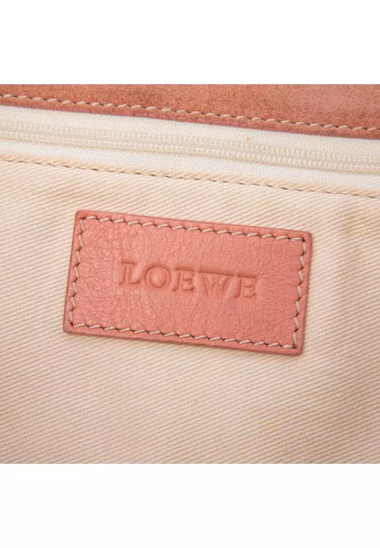 Pre-Loved Loewe Suede Crown Logo Shopper Tote