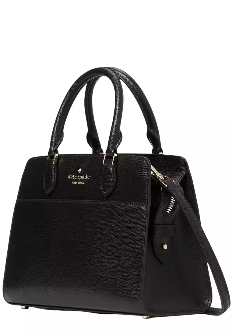 Kate Spade Madison Saffiano Leather Small Satchel Bag in Black kc437