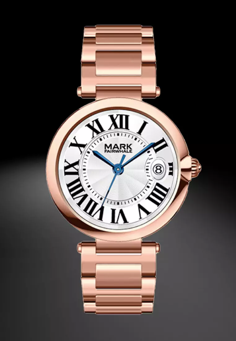 Unisex IP Rose Gold Color Stainless Steel Quartz Watch, 42mm, Metal Bracelet